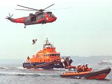 Sea King from 771 NAS working with a local lifeboat